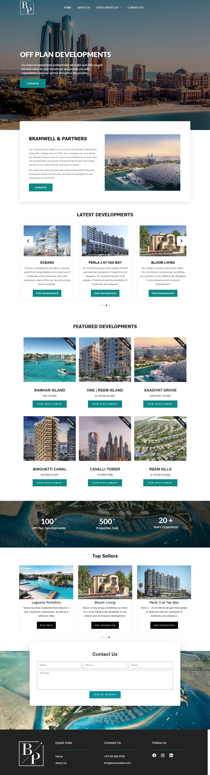 Bramwell Properties Dubai website design