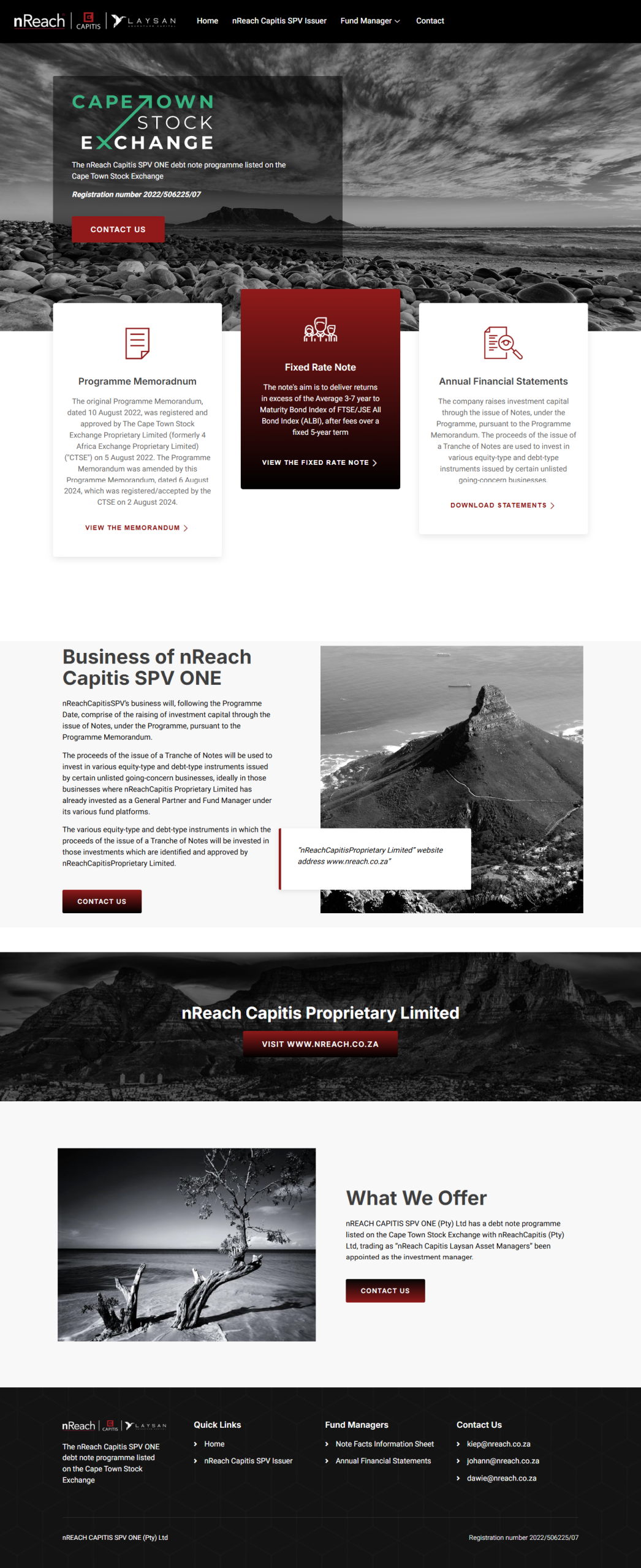 Nreach Capitis website design