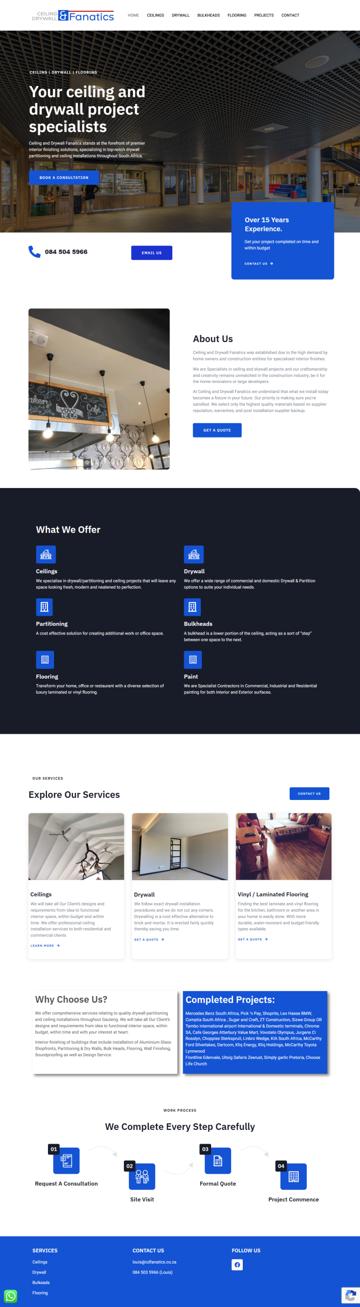 Ceiling and Drywall Fanatics website design
