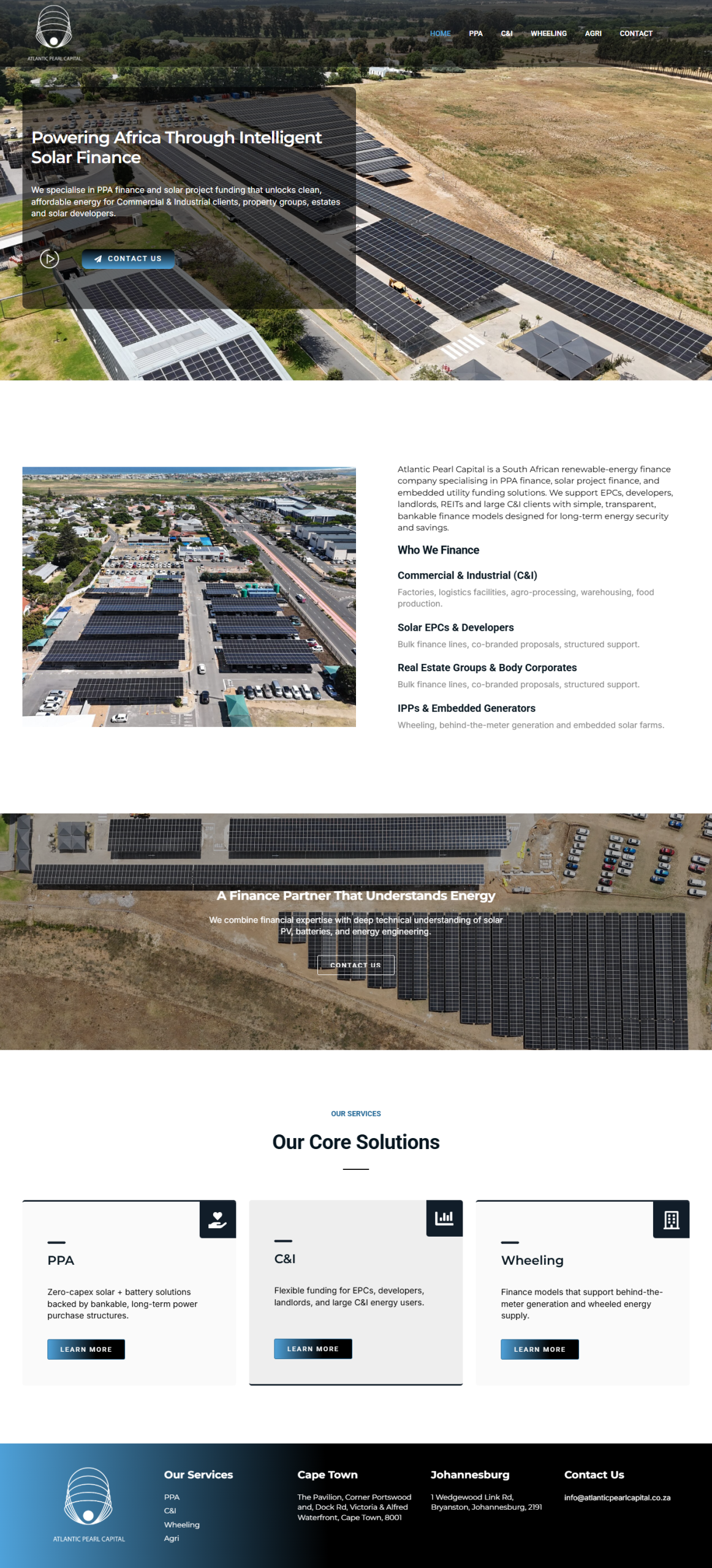 Atlantic Pearl Capital website design